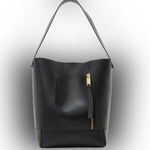 ALLSAINTS Women’s Alba Hobo Bag Black Leather Gold Hardware NWOT